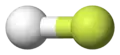 Fluorure d'hydrogène, le fluor étant représenté en jaune.