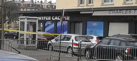 Le magasin Hyper Cacher au lendemain de la prise d'otages.