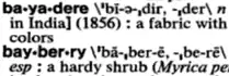 Le point de coupure de mot ‹ ‧ › (similaire au point médian) utilisé dans un dictionnaire américain, pour noter la séparation des syllabes, 2003.