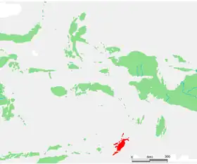 Carte de localisation des îles Tanimbar.