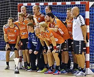 L'équipe suédoise de IFK Kristianstad, 3e du tournoi. Le 31 août 2014.