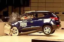 Photo de profil gauche d'un crash-test d'une Hyundai Tucson