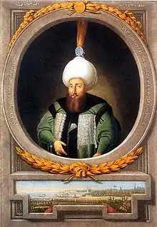portrait d'un homme barbu en turban blanc à aigrette