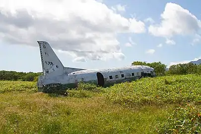 Carcasse d'un Iliouchine Il-14 à Itouroup en septembre 2019.