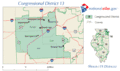 Carte du 13e district congressionnel de 2003 à 2013