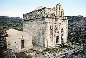L'église d'Episkopí : un hérôon (tombe antique) reconverti en église.
