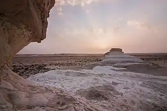 Dans le désert Dahek, partie du désert de Syrie en Jordanie, près de la ville frontière d'Al-Omari en novembre 2017.