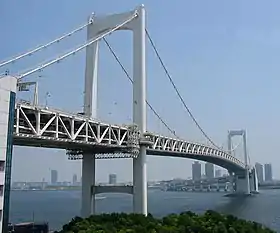 Vue en couleur d'un pont dans la baie de Tokyo