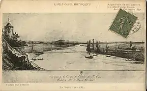 La Seine, vue de la terrasse du château de Saint-Ouen, vers 1825.