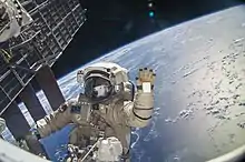 Lors de sa première sortie spatiale en 2013.