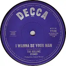 Description de l'image I Wanna Be Your Man by The Rolling Stones Australian vinyl A-side.jpg.