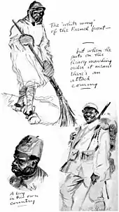 Tirailleurs Sénégalais pendant le conflit de 1914-1918.