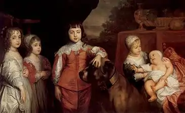 Les Cinq Enfants aînés de Charles IerMary, James, Charles, Elizabeth, et Anne, 1637