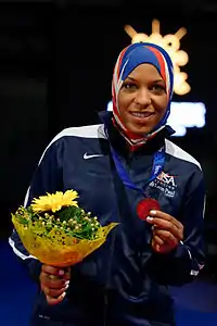 Ibtihaj Muhammad aux championnats du monde 2013