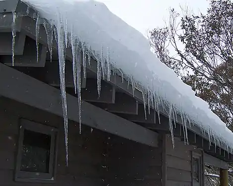 Stalactites sur un toit