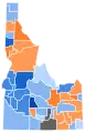 Vainqueur démocrate par comté : Jordan en bleu et Balukoff en orange.