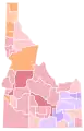 Vainqueur républicain par comté : Little en rouge, Labrador en orange et Ahlquist en violet.