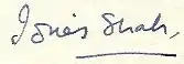 Signature de Idries Shahدریس شاه इदरीस शाह