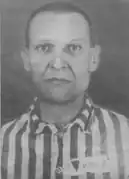 Le détenu d'Auschwitz Ignacy Kwarta porte un triangle P rouge, signifiant un ennemi politique polonais.