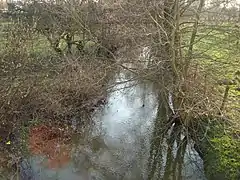 La rivière Igneraie en direction de Champillet en 2012.