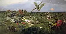 Le champ de la bataille entre Igor Sviatoslavitch et les Polovtses par Viktor Vasnetsov, 1889