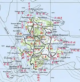 Carte de l'Île d'Iki.