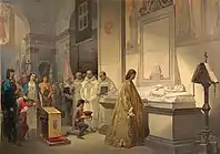 Le duc Ludovico a visité la tombe de sa femme dans l’église de Santa Maria delle Grazie, Alessandro Reati, entre 1850 et 1873.