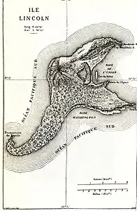 Carte de l'île Lincoln, L'Île mystérieuse.