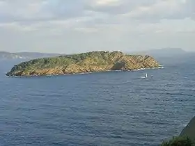 Vue de l'île Verte depuis le parc du Mugel.