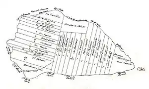 Plan de l'île en 1751