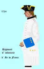 régiment d’Île-de-France de 1734 à 1757