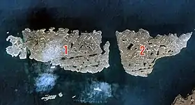 Île Digges Ouest (1) et l'Île Digges Est (2)