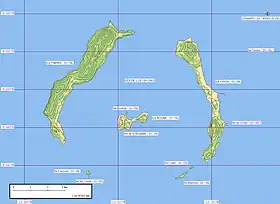 Carte de l'archipel, avec l'île de Tamara à gauche