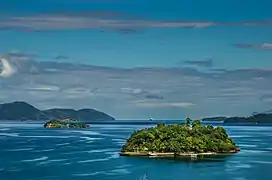 Vue depuis Paraty sur la baie de l'Ilha Grande