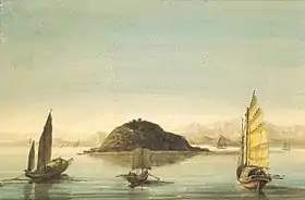 Vue artistique de Ilha Verde en 1844.