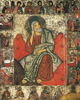 Le Prophète Élie au désert école de Pskov XIIIe siècle