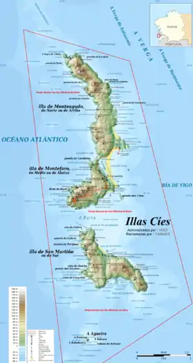 Carte de l'archipel des Îles Cies