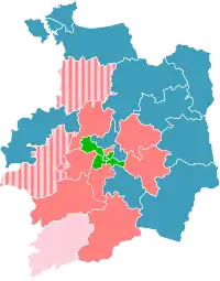 Répartition par groupe politique des conseillers départementaux d'Ille-et-Vilaine (au 22 juillet 2021).