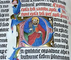 Enluminure d'une Bible illustrée (Moyen-Âge)