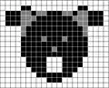 Fermeture par un carré 3×3 : les pixels noirs et gris font partie de l'ensemble résultant