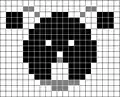 Ouverture par un carré 3×3 : seuls les pixels noirs font partie de l'ensemble résultant