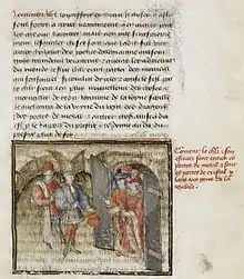 Illustration datant de 1420 d’Antoine de La Sale représentant l’entrée du royaume de la Sibylle.