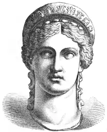 Dessin de la tête d'Antonia de face.