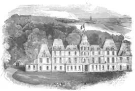 Le Château d'Eu, gravure publiée en 1843.