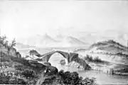 Le pont Lesdiguières par Debelle dans l'Album du Dauphiné (tome II).