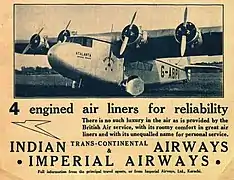 Publicité imperial aiways en 1936.