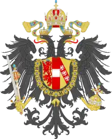 Armoiries de l'empire d'Autriche (1804-1867) ; également utilisées comme armes secondaires de l'Autriche-Hongrie (1867-1918).