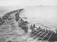 Débarquement des troupes japonaises.