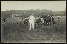 Inauguration du Champ Bourda à Pau avec une rencontre de barette, carte postale de 1901 d'après une photographie de Joseph Callizo et éditée par R. Guilleminot à Paris.