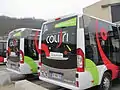 Vue arrière de bus Colibri, à l'inauguration.